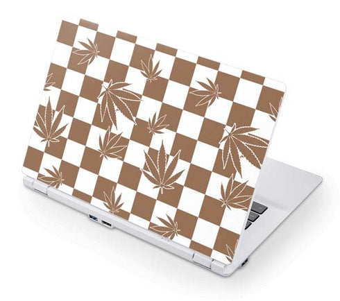 Marijuana Brown Checkered Acer Chromebook Skin